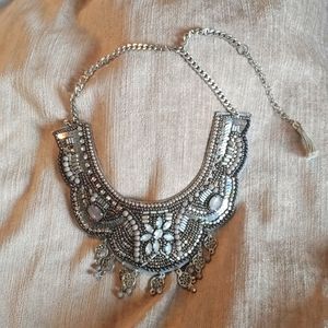 Elegant Silver Beaded Necklace